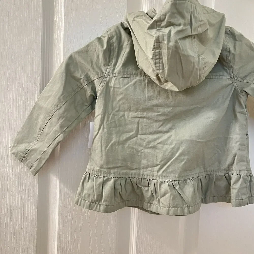 Old Navy Green Hooded Peplum Hem Hooded Jacket Girls Size 3T NWT